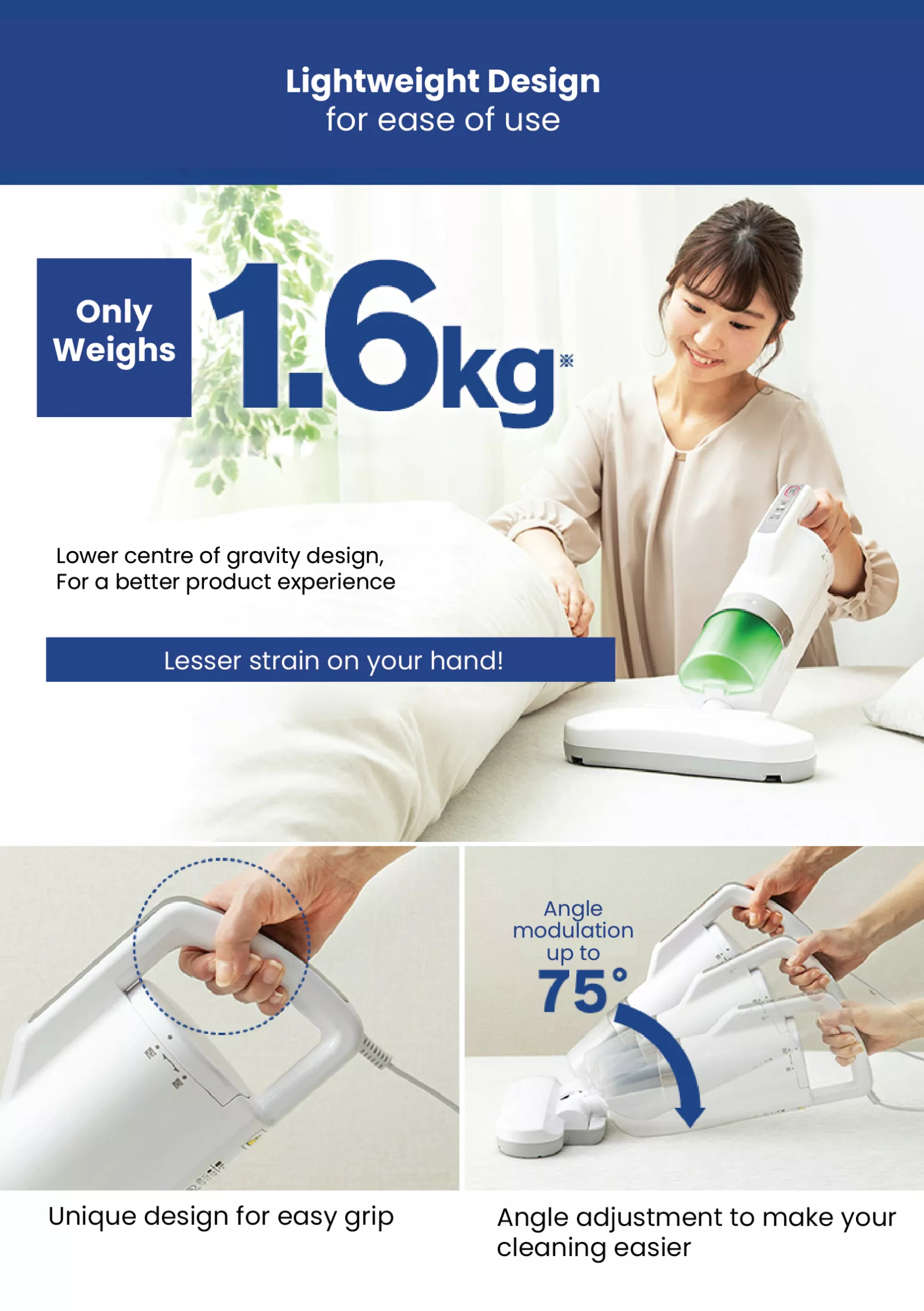 IRIS Ohyama Dust Mite Vacuum Cleaner (Rose Gold) ICFAC3